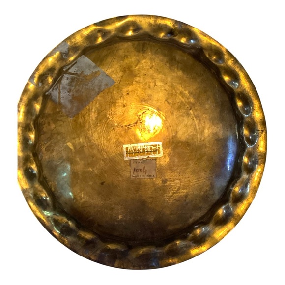 Vintage Brass Tea Set, Four Goblets, Numbered Abdullah Tray Etched Floral - Picture 5 of 9